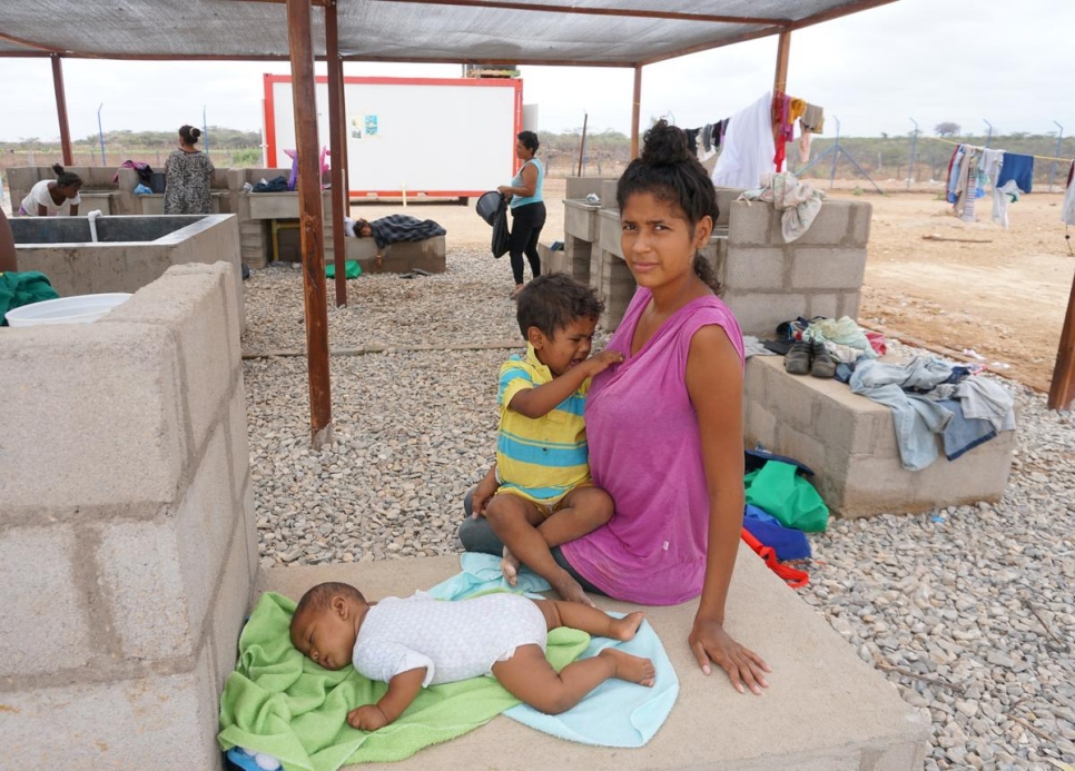 غادرت يورجيليس غارسيا فنزويلا قبل أسبوع من ولادة طفلتها الرضيعة. تقيم الآن في مركز استقبال للمفوضية في مايكاو، كولومبيا.