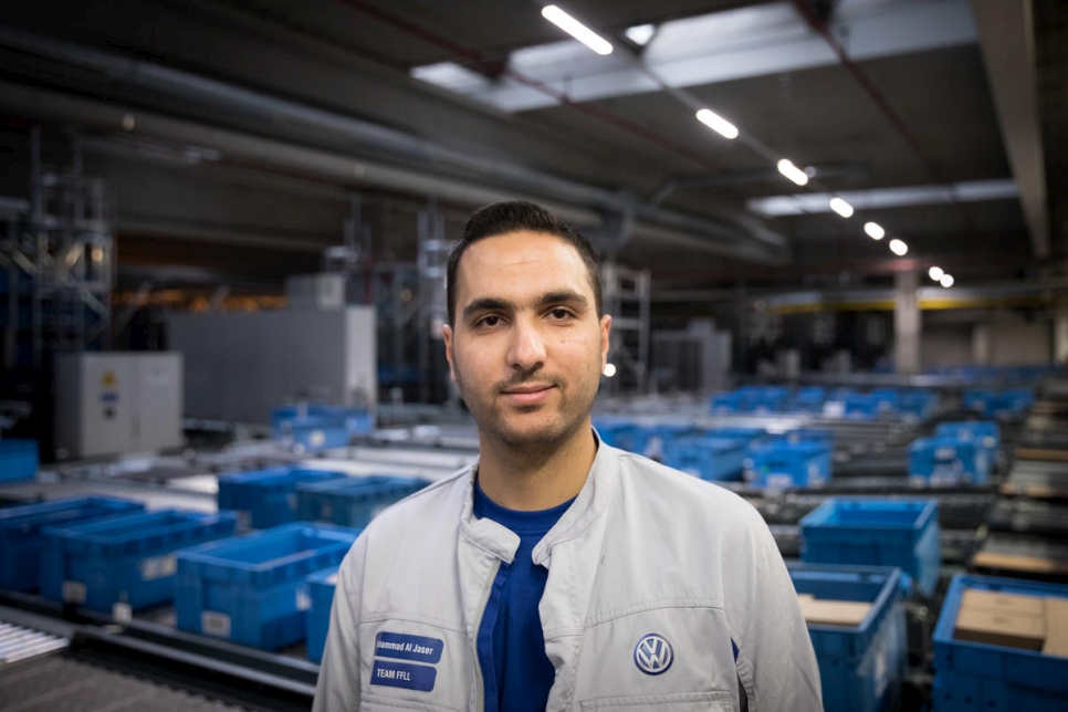 محمد الجاسر، متدرب في مصنع فولكس فاغن في بوناتال، ألمانيا.