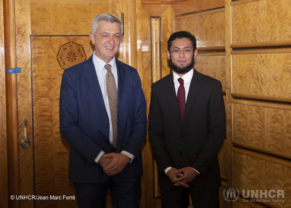 UN High Commissioner for Refugees Filippo Grandi meets Sheikh Khalifa Bin Thani Al-Thani of Qatar and the Qatari delegation, to formalise the appointment of H.E. Sheikh Thani Bin Abdullah Bin Thani Al-Thani as UNHCR Eminent Advocate, during the 70th session of the Executive Committee in Geneva. 