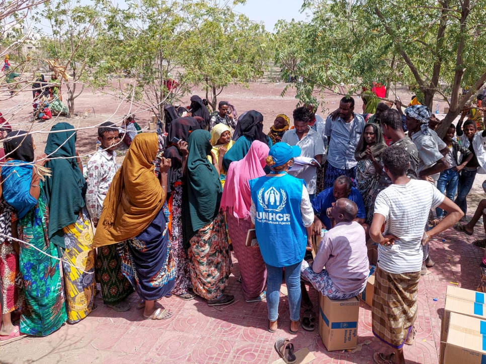 Ethiopia - UNHCR Protection team is monitoring the distribution of WFP's high-energy biscuits in Semera.