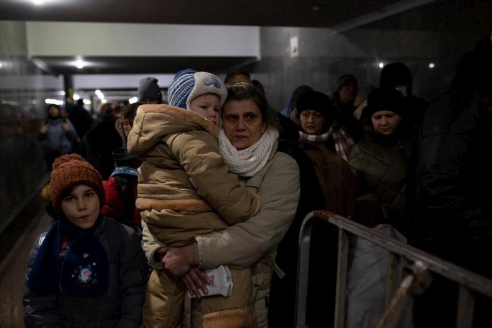 Ukraine. Internally displaced families flee to Lviv to escape conflict further east
