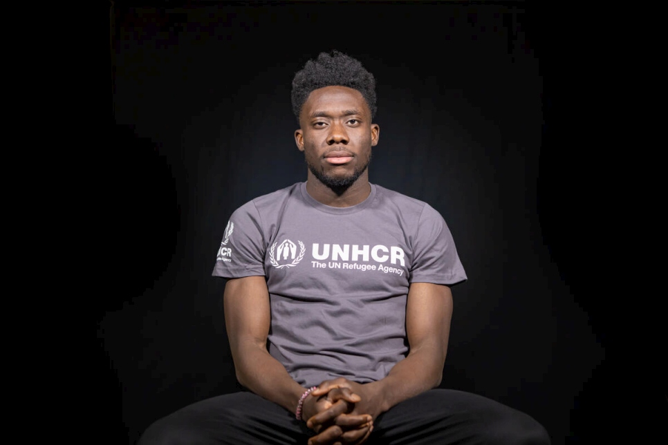 United States. Alphonso Davies in UNHCR t-shirt
