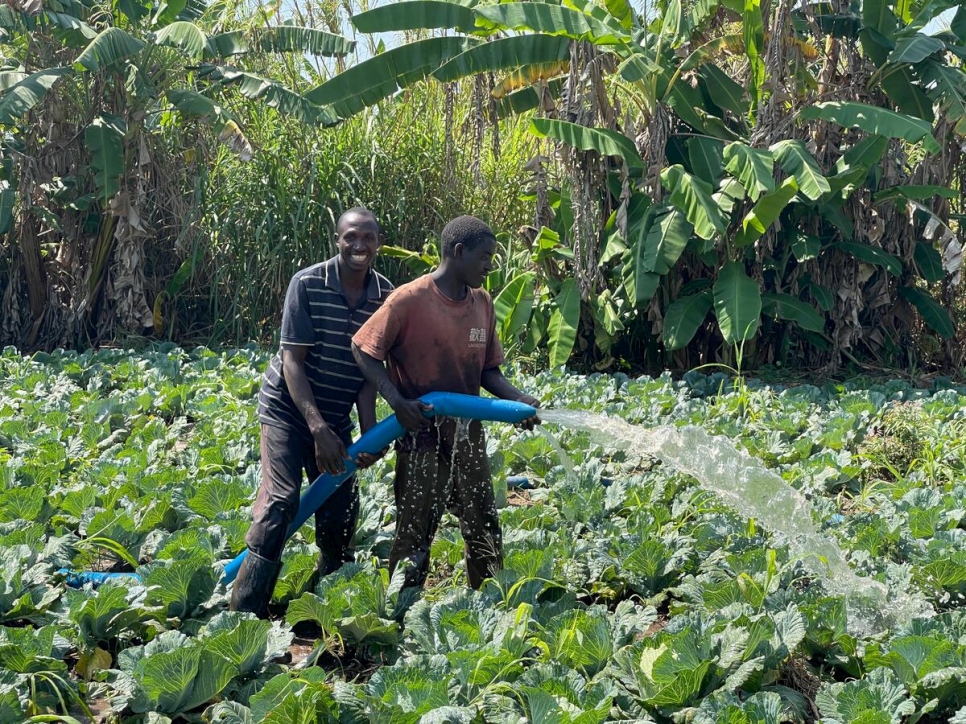 Democratic Republic of Congo.Farming together fosters friendship among Burundians refugees and their Congolese hosts