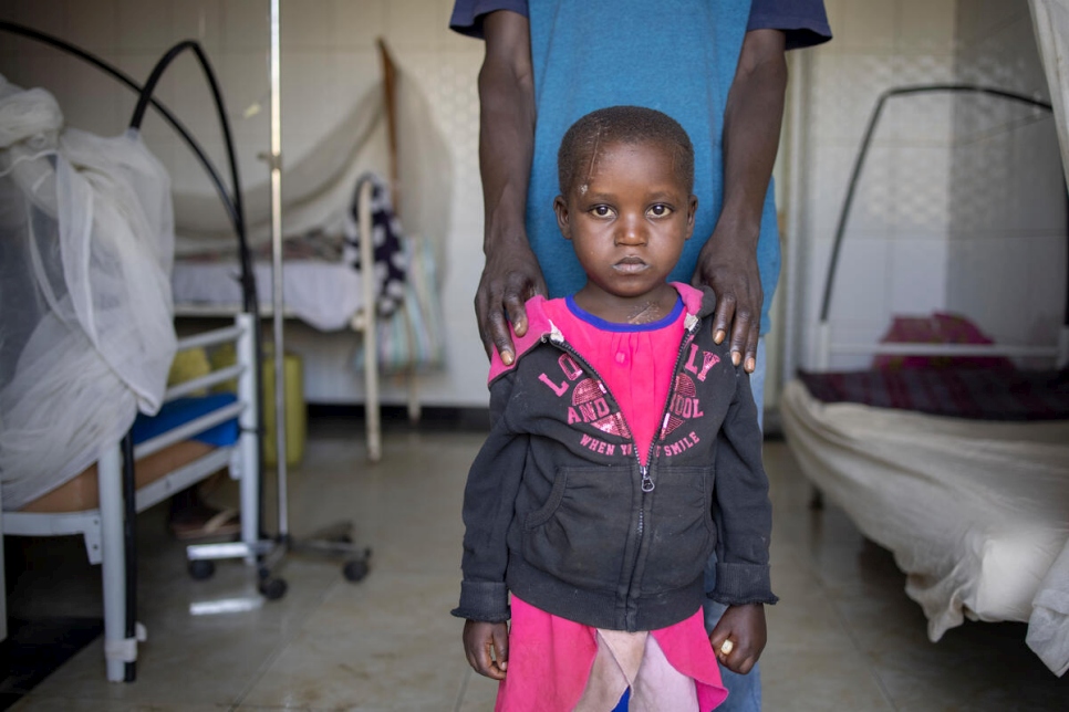 Democratic Republic of the Congo. IDP girl in hospital