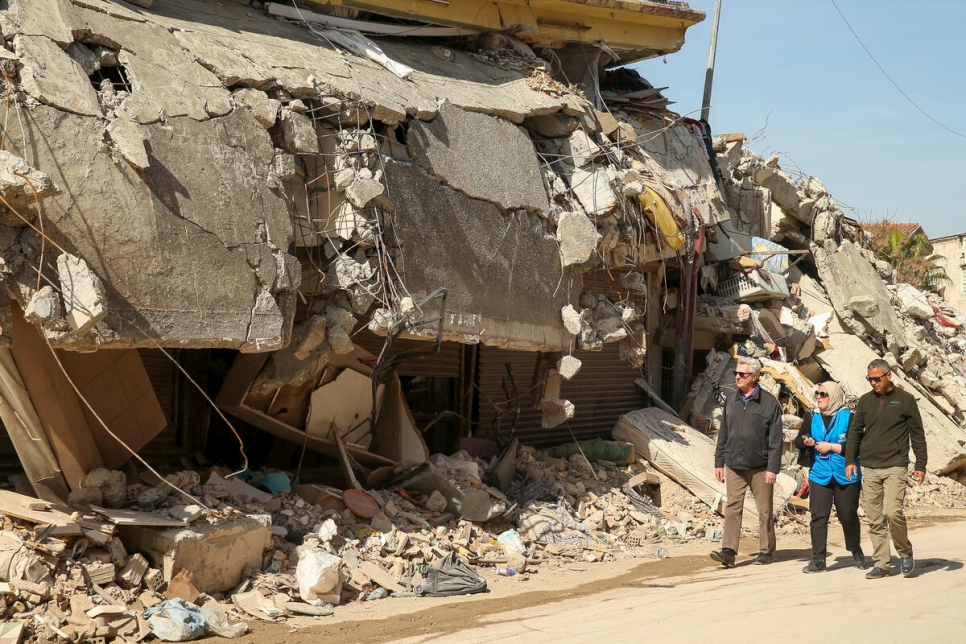 Türkiye. High Commissioner visits earthquake-affected Hatay in the country visit.