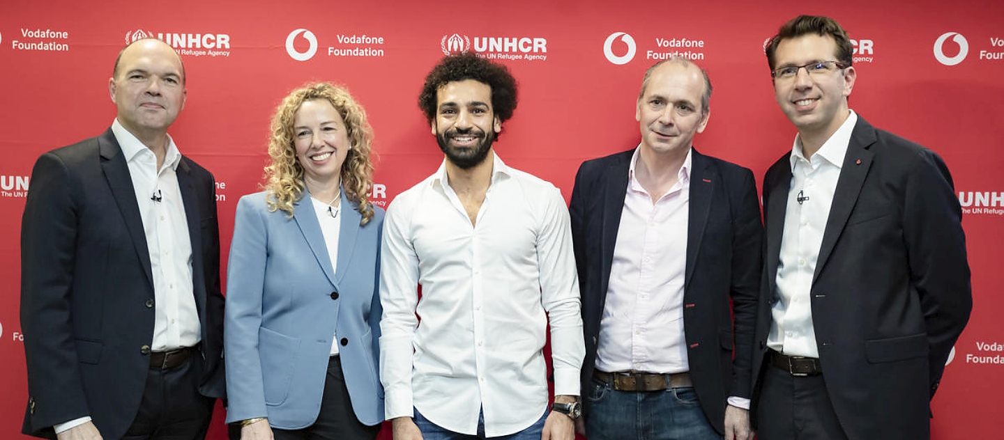 United Kingdom. Mohamed Salah announced as Ambassador for UNHCR / Vodafone Foundation's Instant Network schools programme