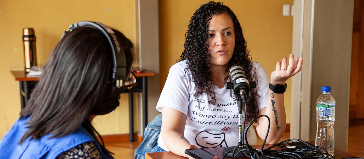 Yeraldine Cabrera harnesses new technologies, like podcasts, to spread her LGBTQI+ message.