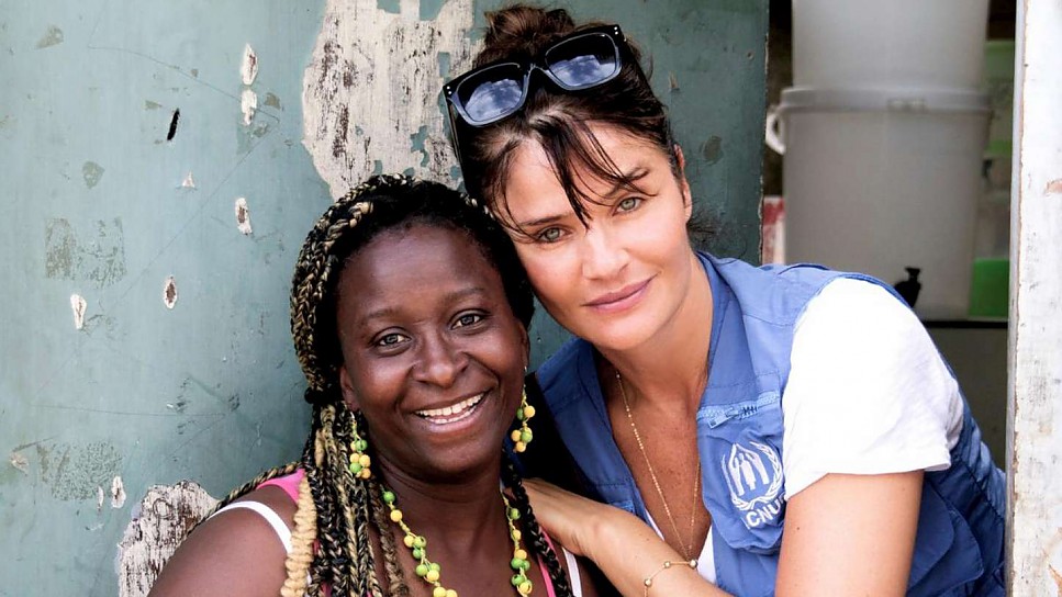 Colombia. Helena Christensen's visits internally displaced persons.