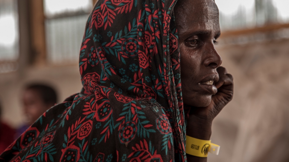 Aisha Yussuf Abdi, 40, and her seven young children fled drought in Somalia.