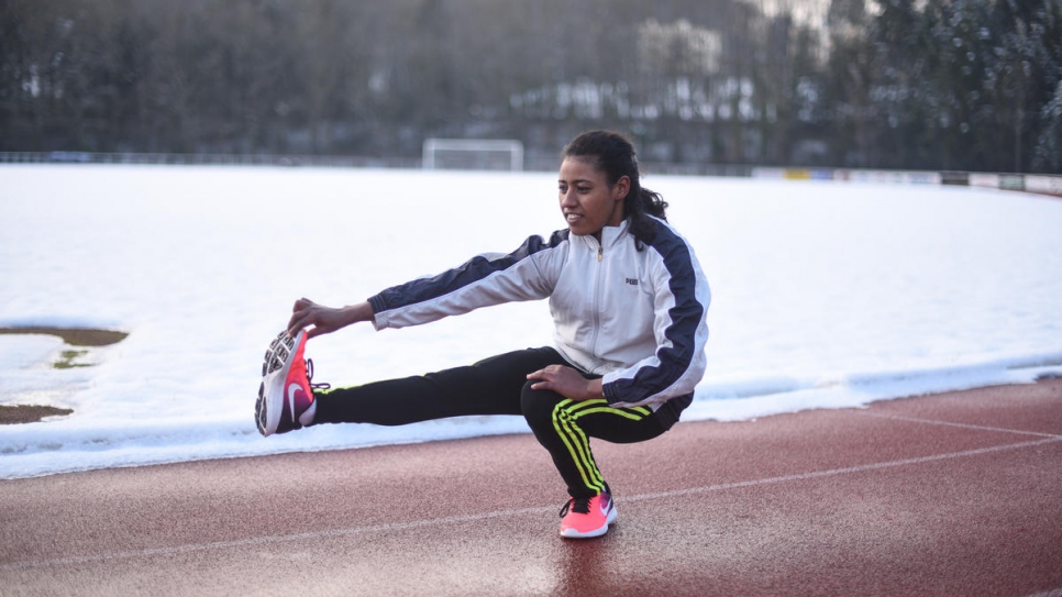 Farida, is an Ethiopian refugee and a runner. She trains in the nearby town of Saverne. 