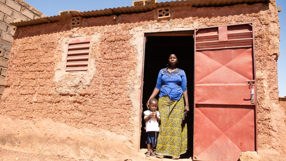 Mamouna Ouédraogo and her family moved into this small mud house after their shelter was washed away by torrential rain in September 2020, but they are struggling to pay the rent.