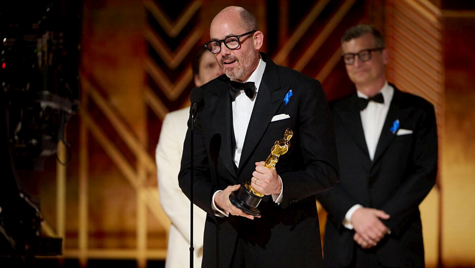Edward Berger accepts the Oscar® for International Feature Film during the live ABC telecast of the 95th Oscars® at the Dolby® Theatre at Ovation Hollywood on Sunday, 12 March 2023.