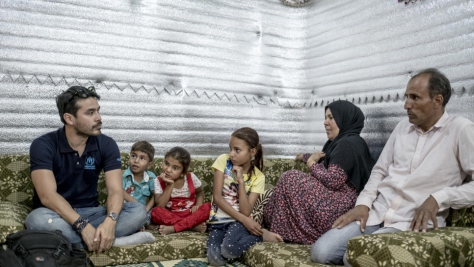 Jordan. UNHCR High Profile Supporter Atom Araullo visits Azraq refugee camp