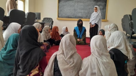 Afghanistan. Former refugee, now volunteer teacher, helps other Afghan girls get an education