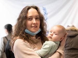 Poland. Refugees from Ukraine wait to register for cash assistance in Warsaw