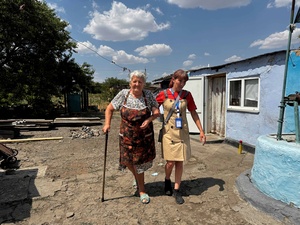 Woman with the social facilitator