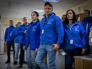 Proliska staff during an all staff meeting at Proliska office in Dnipro