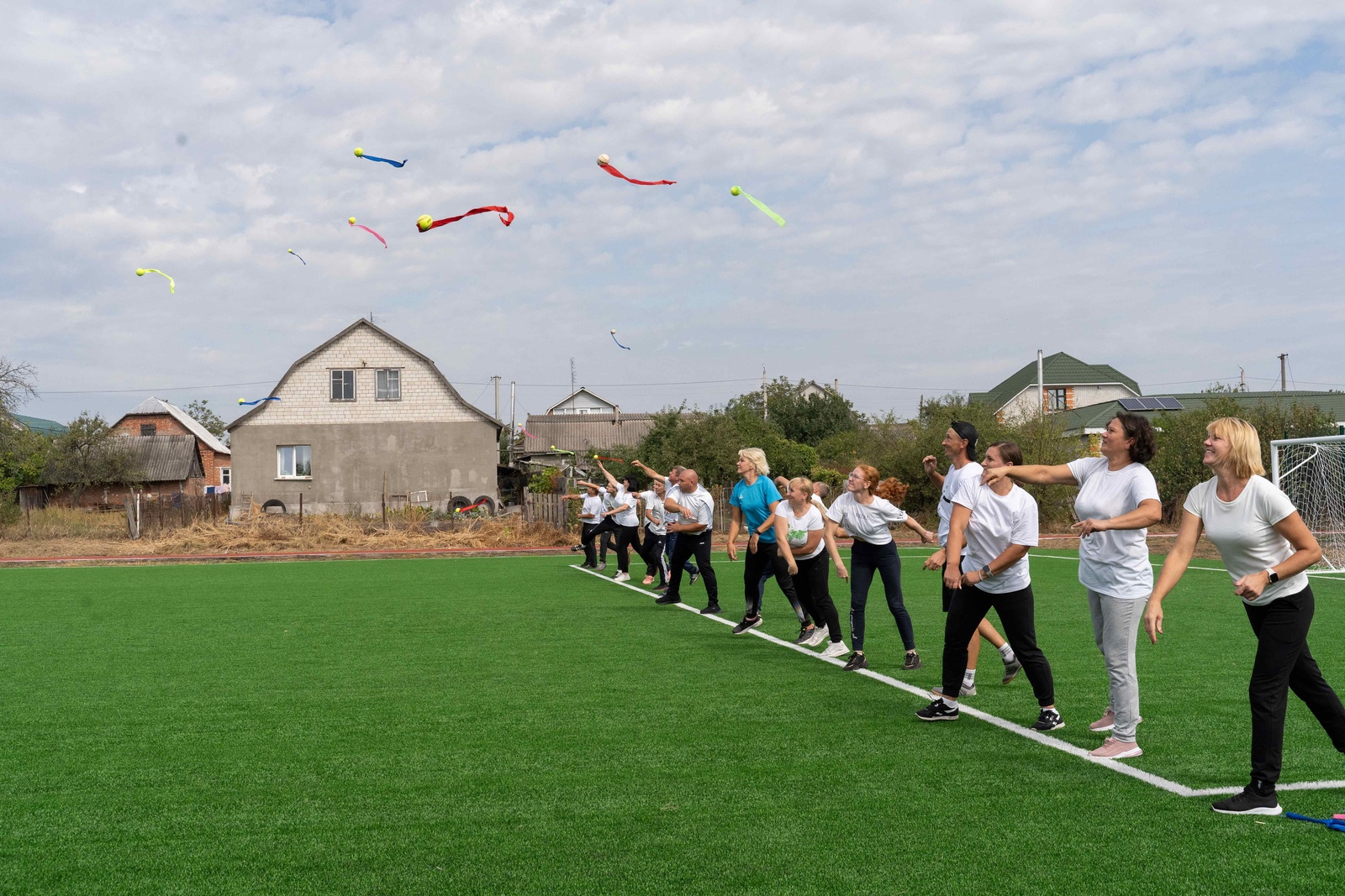 People are playing on the stadium