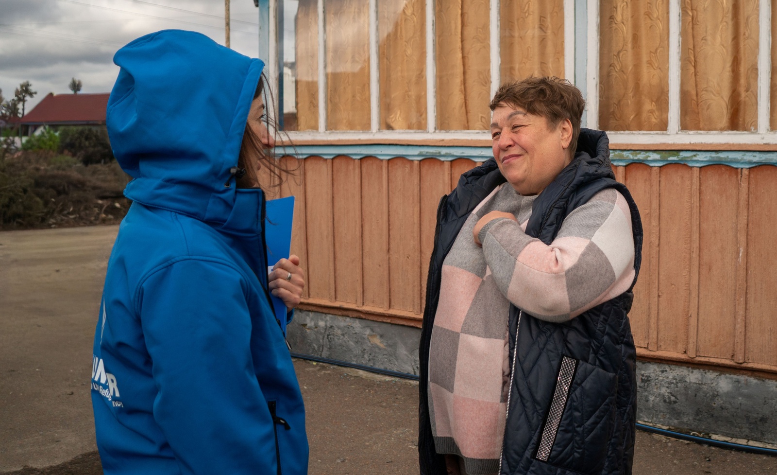 After UNHCR and its NGO partner Caritas helped to improve water and sanitation facilities in their house, Larysa and Anatolii were able to feel comfort again.