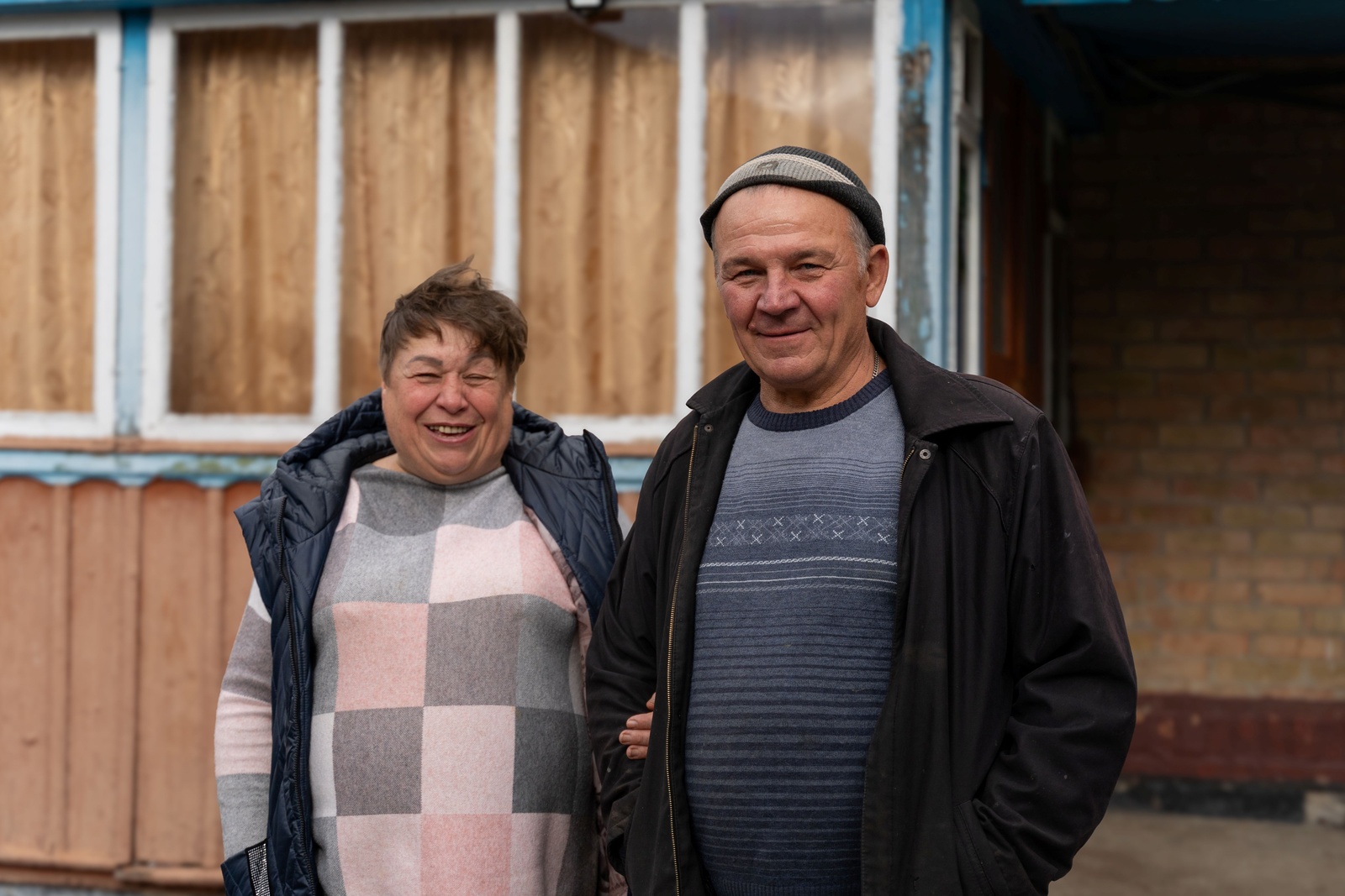 After UNHCR and its NGO partner Caritas helped to improve water and sanitation facilities in their house, Larysa and Anatolii were able to feel comfort again.
