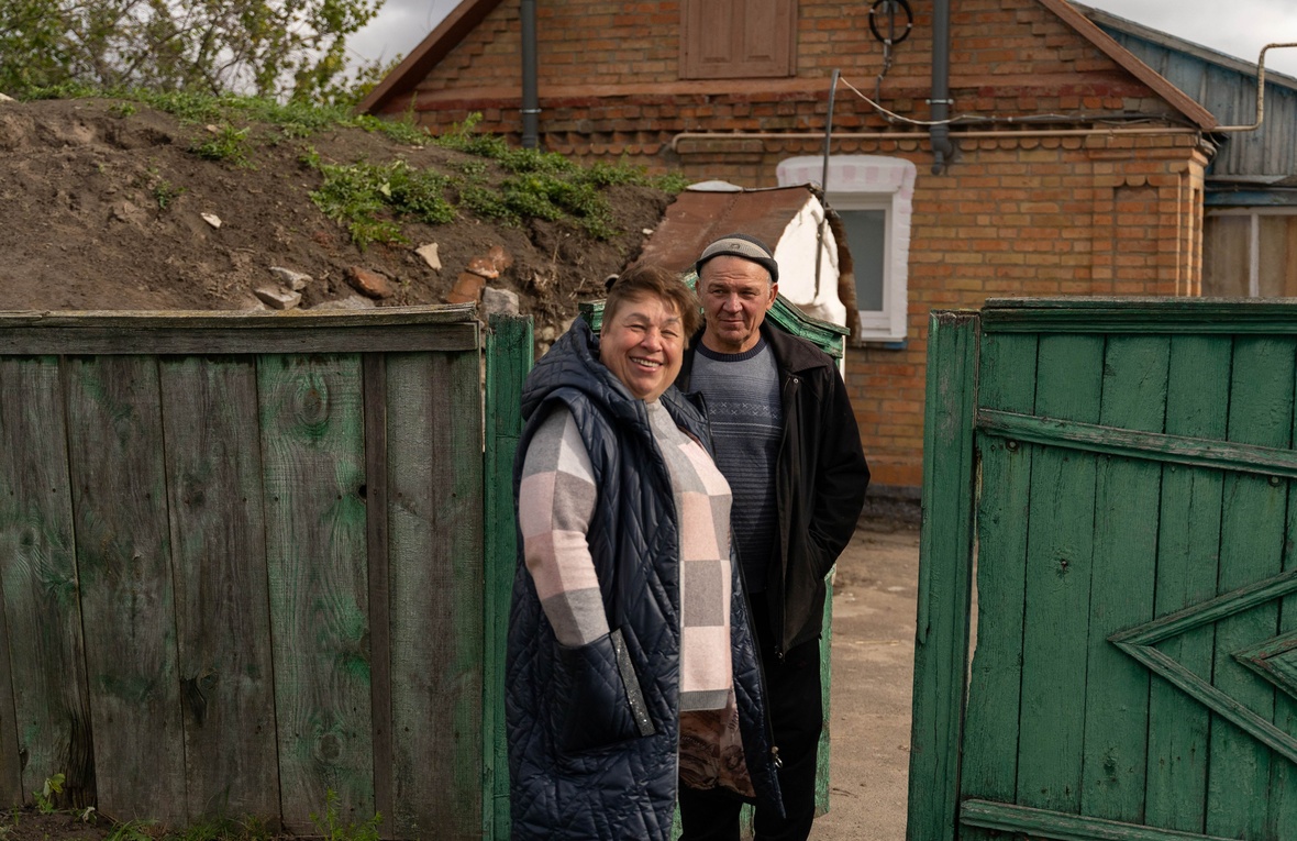 Larysa and Anatolii found a safe home in central Ukraine after fleeing from their occupied town in Donetsk region.