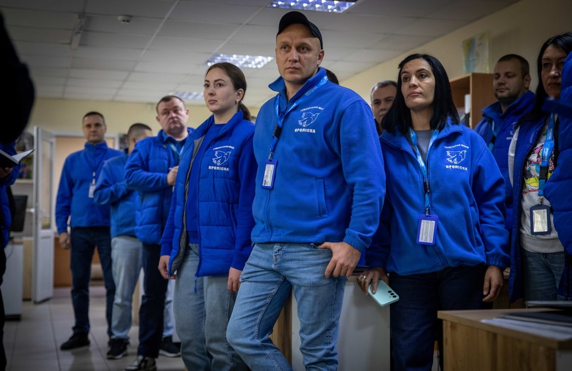 Proliska staff during an all staff meeting at Proliska office in Dnipro