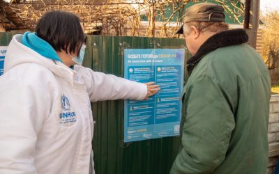 UNHCR and partners raise awareness on COVID-19 in east Ukraine