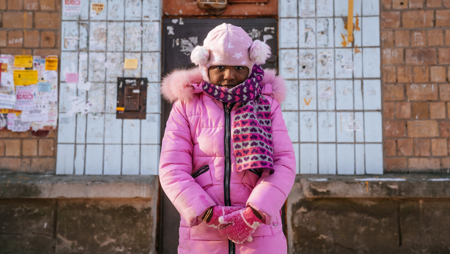 Ukraine. UNHCR winterization program helps 450 families survive freezing winter temperatures.