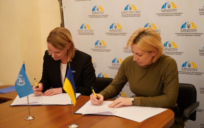 Vice Prime Minister and Minister for Reintegration of the Temporarily Occupied Territories of Ukraine and UNHCR Representative sign agreement to enable people displaced by the war to access their rights and find sustainable solutions to their displacement