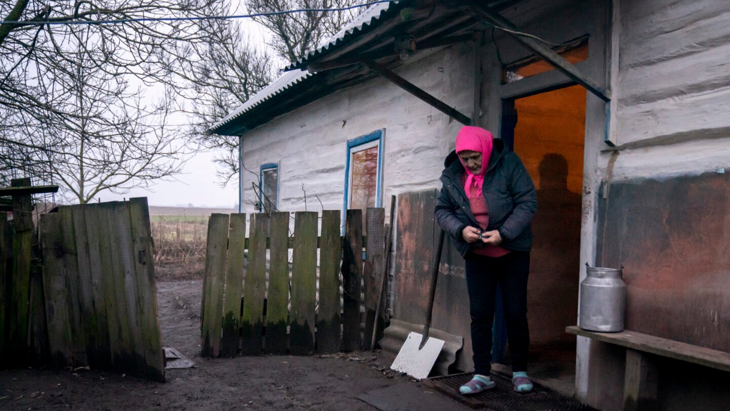 Ukraine. Families in Ozershchyna village have their homes repaired by UNHCR