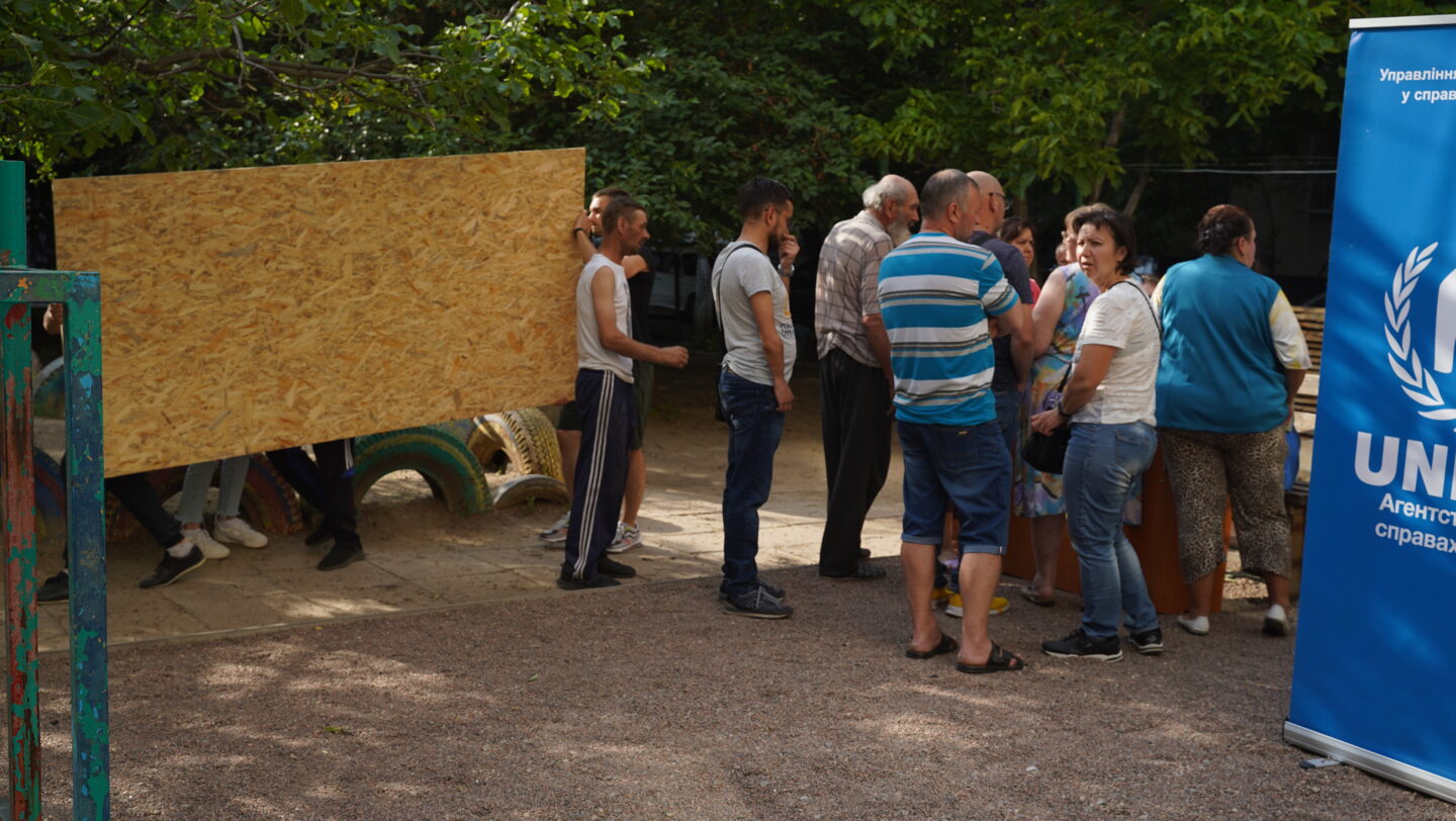 Ukraine. UNHCR assists people whose apartments were damaged by the deadly night blast