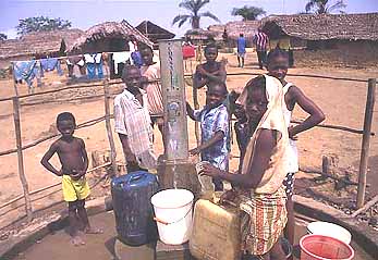 Refugees from Sierra Leone at the Sinje Camp in Liberia.