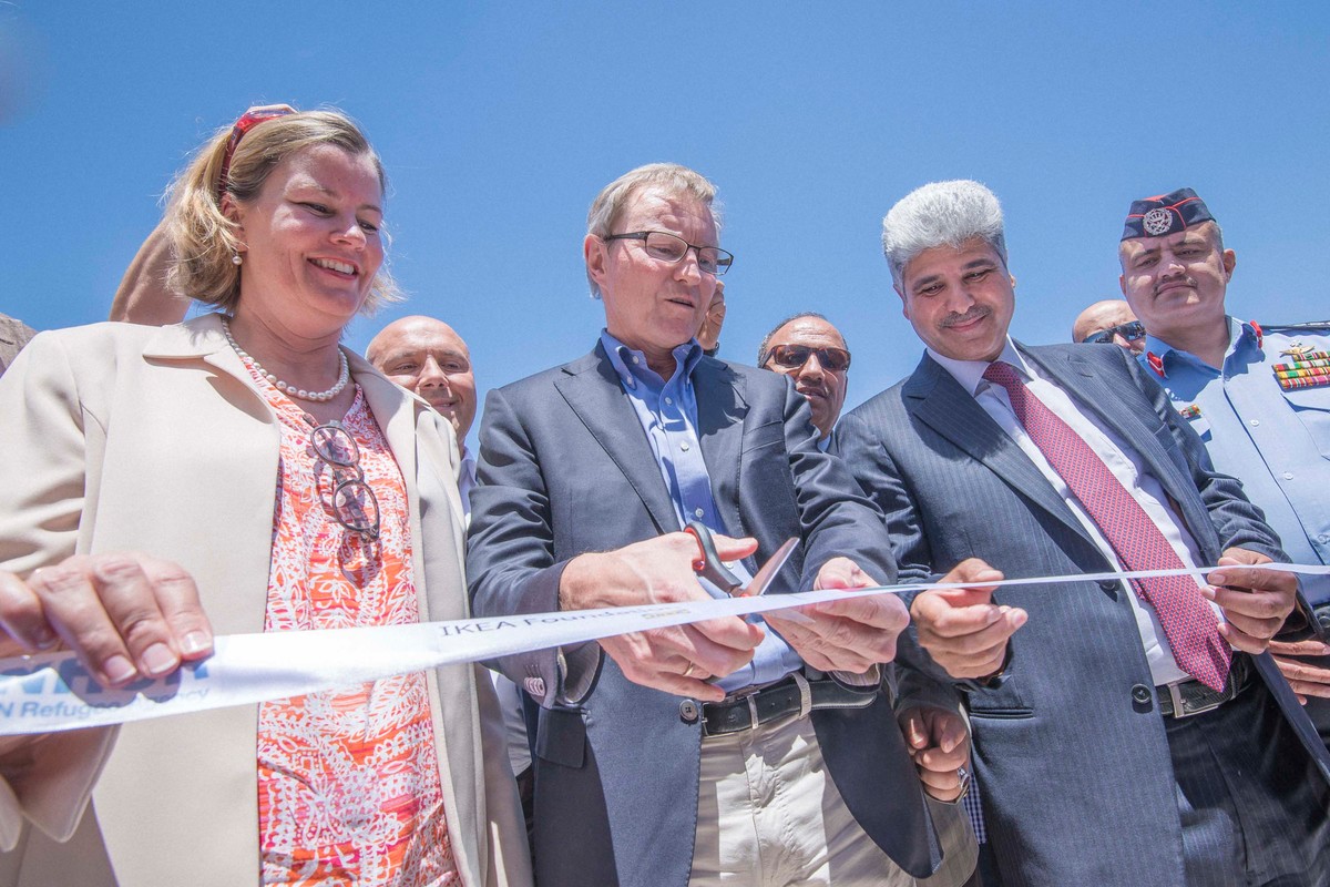 Jordan. Inauguration of the solar power plant in Azraq Refugee Camp.