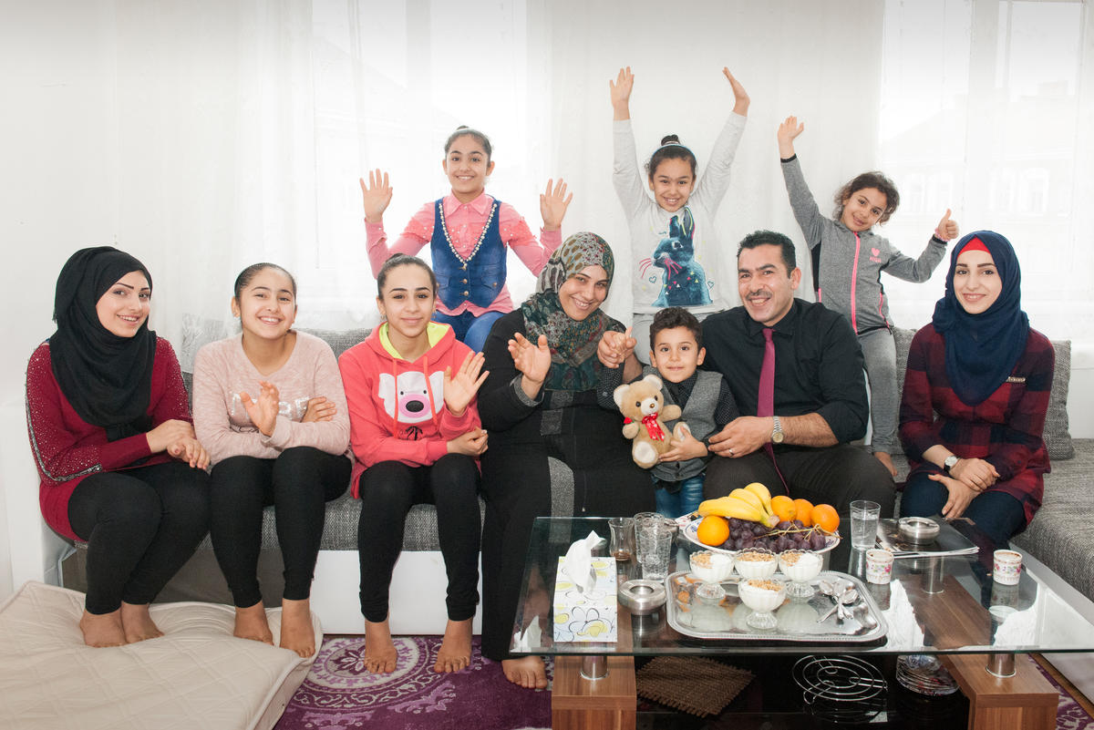 Austria. Syrian refugee family reunited
