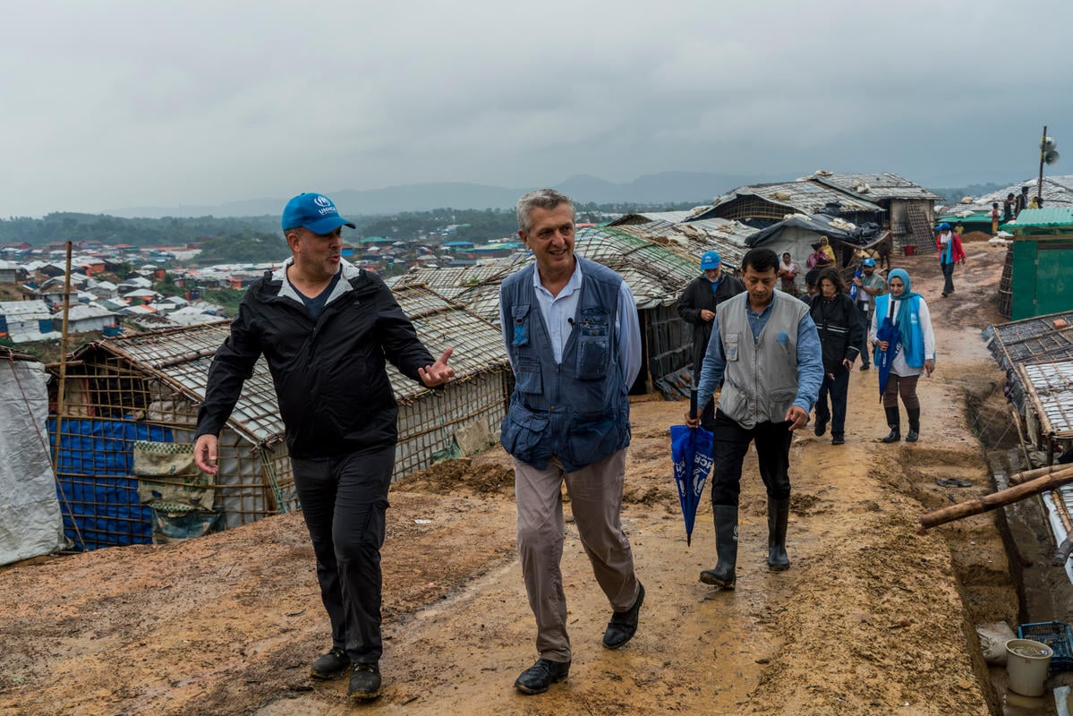 Bangladesh. High Commissioner for Refugees, Filippo Grandi meets Rohingya refugees
