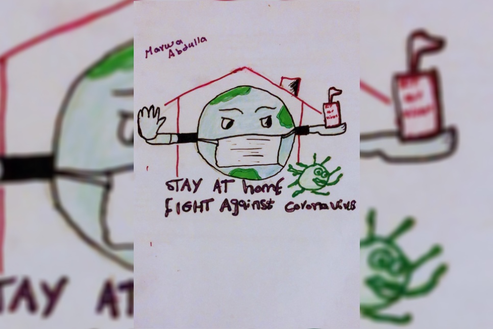 Stay Home, Save Lives. Artwork created during the coronavirus pandemic at an ARTconnects workshop