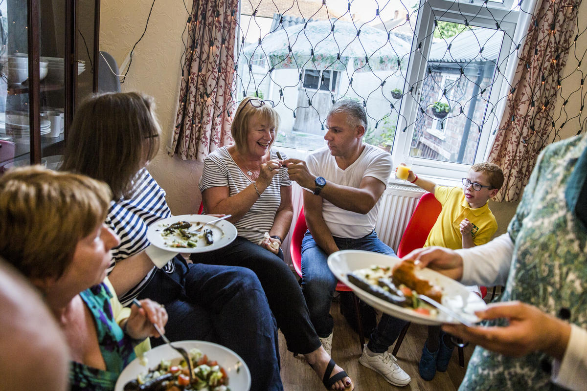 United Kingdom. Liverpudlians welcome Syrian family to Merseyside