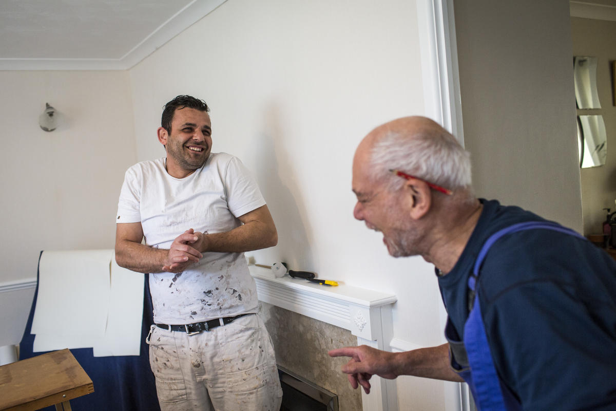 United Kingdom. Local volunteers help Syrian family integrate in rural Devon