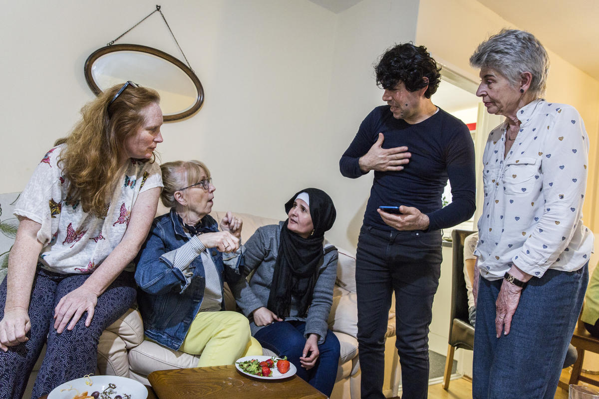 United Kingdom. Volunteers help Syrian family integrate in northern town