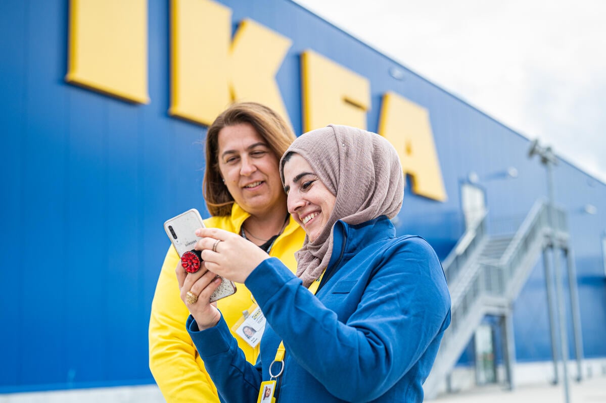 Croatia. Host community and refugee colleagues work together at IKEA
