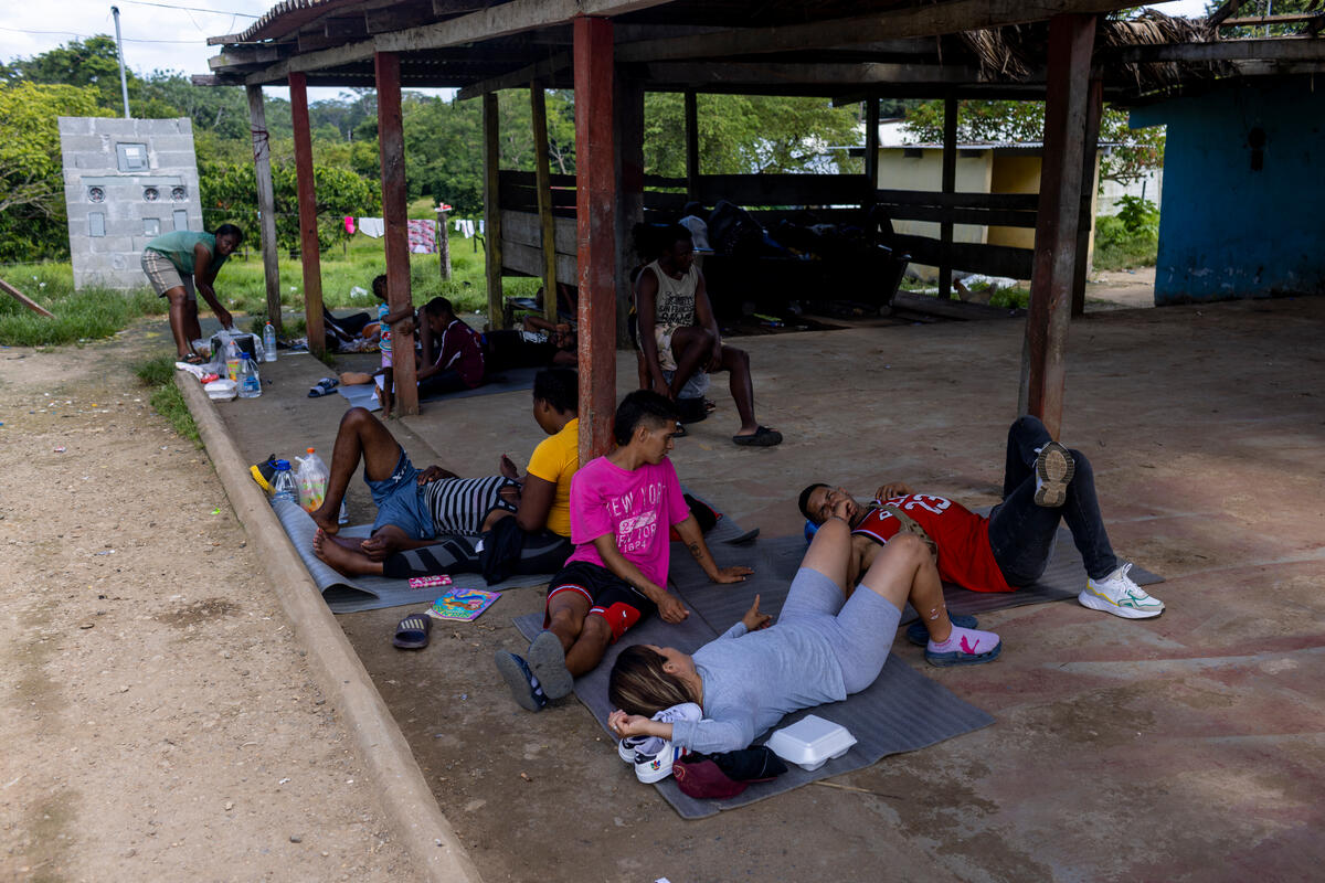 Panama. Refugees and migrants rest after crossing Darien Gap