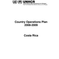 UNHCR Country Operations Plan 2008-2009: Costa Rica