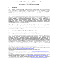 Submission by the Office of the United Nations High Commissioner for Refugees in the case of Hirsi and Others v. Italy 