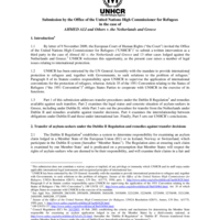 Submission by the Office of the United Nations High Commissioner for Refugees in the case of Ahmed Ali and Others v. the Netherlands and Greece