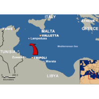 Map of Lampedusa boat tragedy