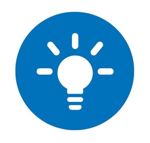 An icon of a light bulb that lights up, representing an idea