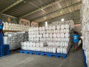 The inside of a warehouse with emergency relief items