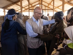 UN High Commissioner for Refugees Barham Salih meets Sudanese refugees