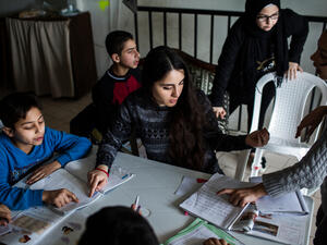 Lebanon. Homework club for Syrian schoolchildren