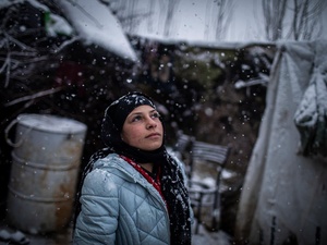 Lebanon. Refugees caught in heavy snow as winter storm JOYCE  hits Lebanon